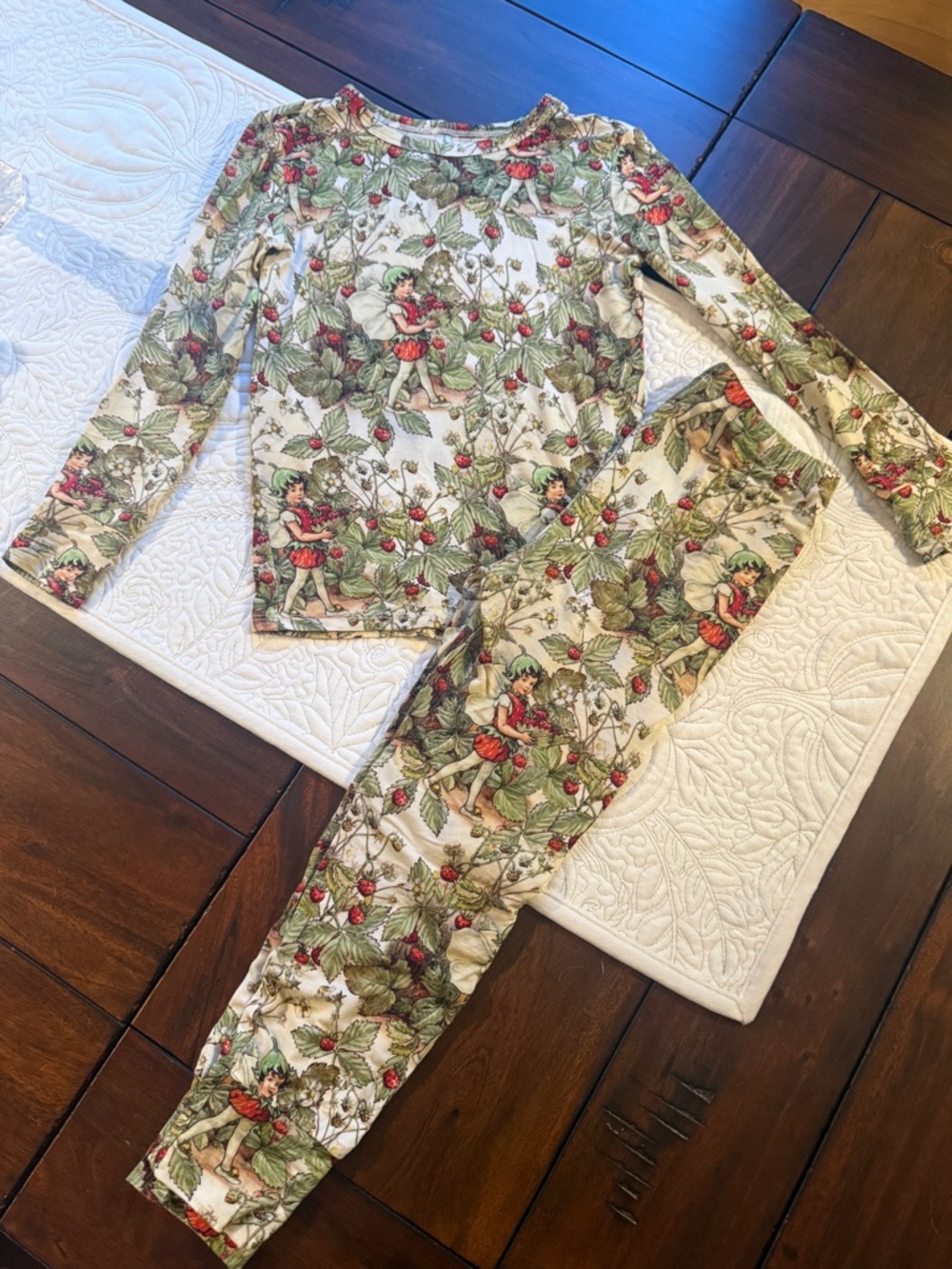Posh Peanut x Flower Fairies Classic Bamboo Pajama Set in Strawberry Fairies